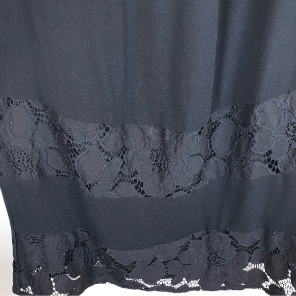 BCBGeneration NWOT Black Peasant Boho Dress Lace Panels Women's sz S - Picture 7 of 12